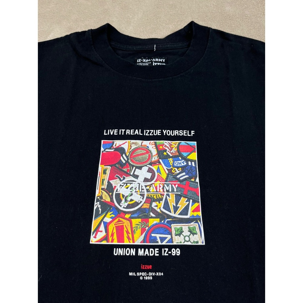 Izzue-Army Graphic T-Shirt Men's XL Black Short Sleeve